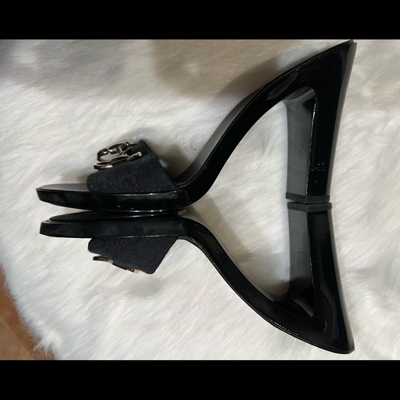 Gucci Monogram Horsebit Slip On Mules - Picture 5 of 14